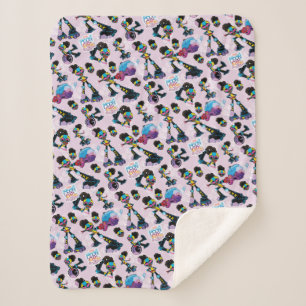 Moon Girl Character Pose Pattern Sherpa Blanket