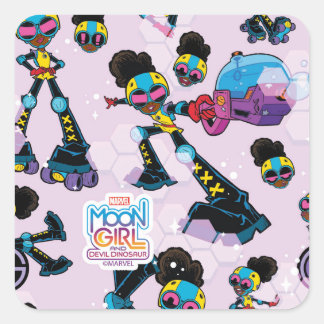 Moon Girl Character Pose Pattern Square Sticker