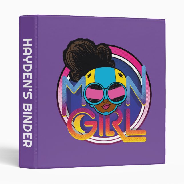 Moon Girl Goggles Logo Graphic 3 Ring Binder (Front/Spine)