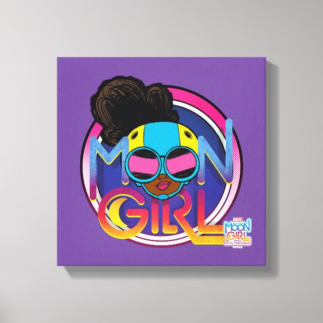 Moon Girl Goggles Logo Graphic Canvas Print (Front)