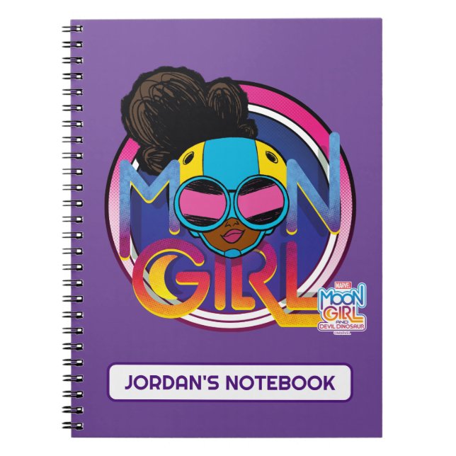 Moon Girl Goggles Logo Graphic Notebook (Front)