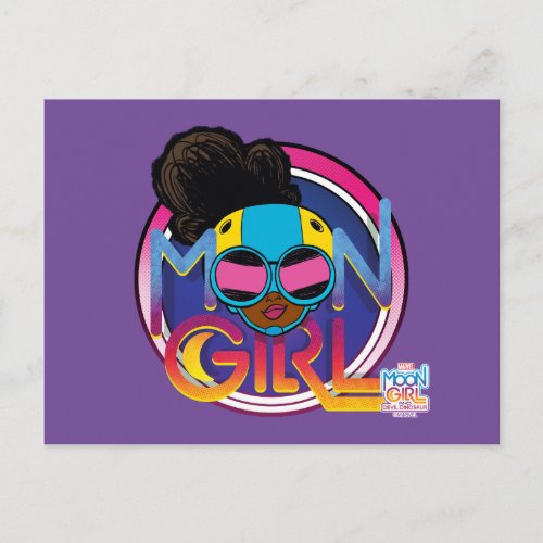 Moon Girl Goggles Logo Graphic Postcard