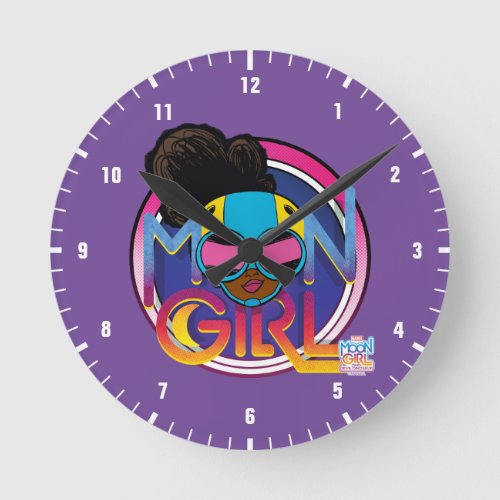 Moon Girl Goggles Logo Graphic Round Clock