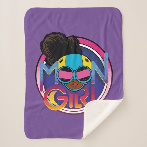 Moon Girl Goggles Logo Graphic Sherpa Blanket