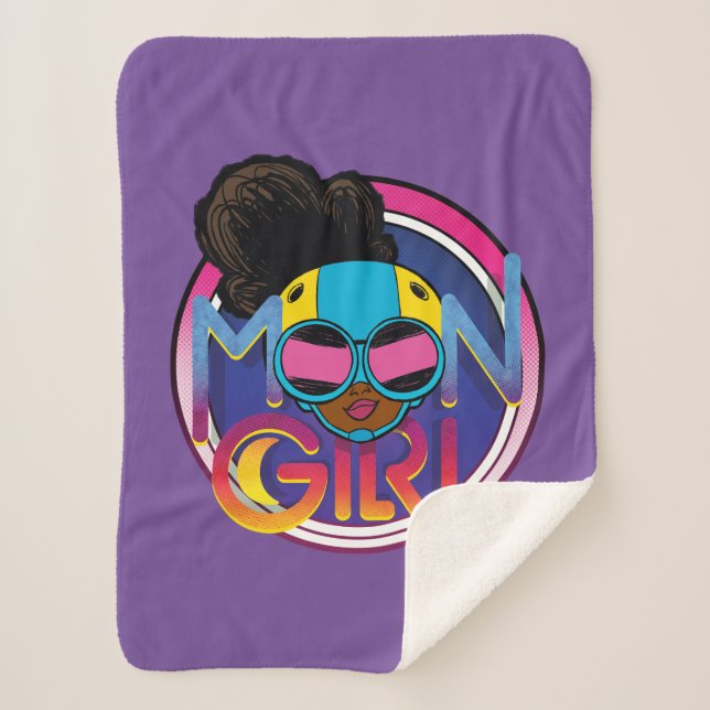 Moon Girl Goggles Logo Graphic Sherpa Blanket (Front)