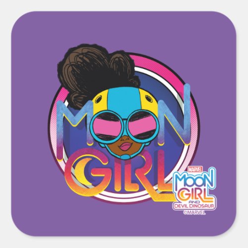 Moon Girl Goggles Logo Graphic Square Sticker