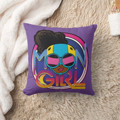 Moon Girl Goggles Logo Graphic Throw Pillow