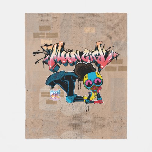 Moon Girl Graffiti Painting Fleece Blanket