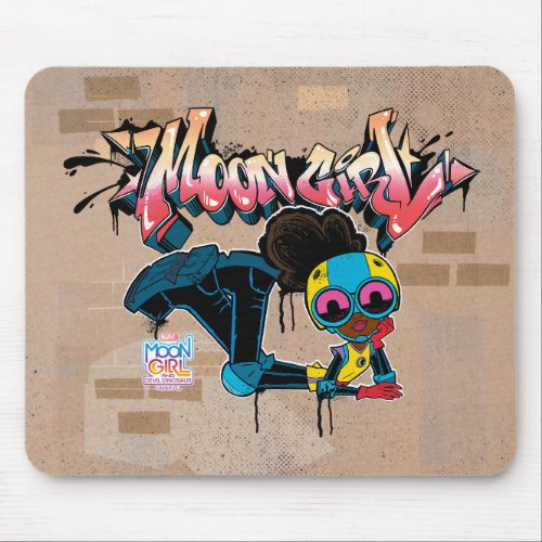 Moon Girl Graffiti Painting Mouse Pad