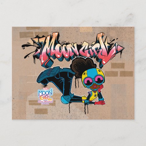 Moon Girl Graffiti Painting Postcard