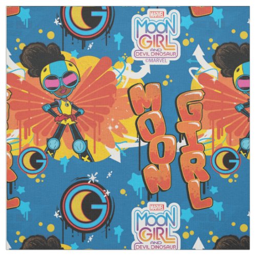 Moon Girl Graffiti Pattern Fabric