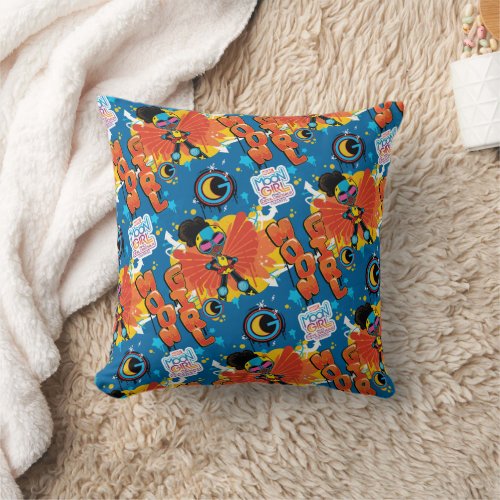 Moon Girl Graffiti Pattern Throw Pillow