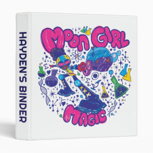 Moon Girl Magic Science Doodle Graphic 3 Ring Binder