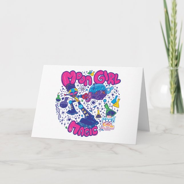 Moon Girl Magic Science Doodle Graphic Card (Front)