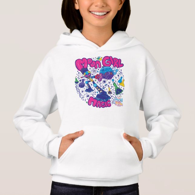 Moon Girl Magic Science Doodle Graphic Hoodie (Front)