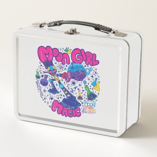 Moon Girl Magic Science Doodle Graphic Metal Lunch Box