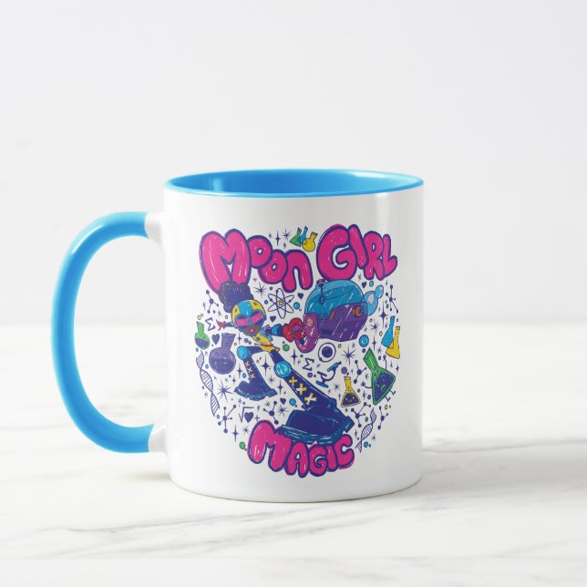 Moon Girl Magic Science Doodle Graphic Mug (Left)