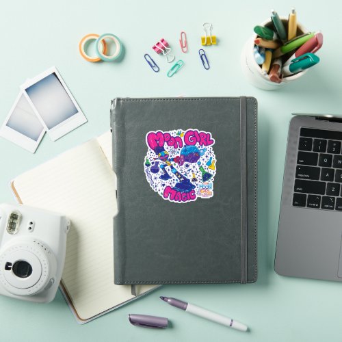 Moon Girl Magic Science Doodle Graphic Sticker