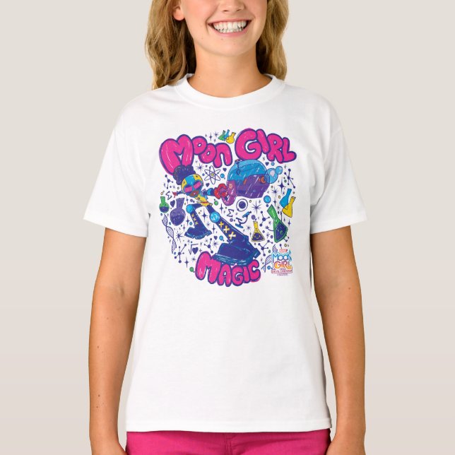 Moon Girl Magic Science Doodle Graphic T-Shirt (Front)