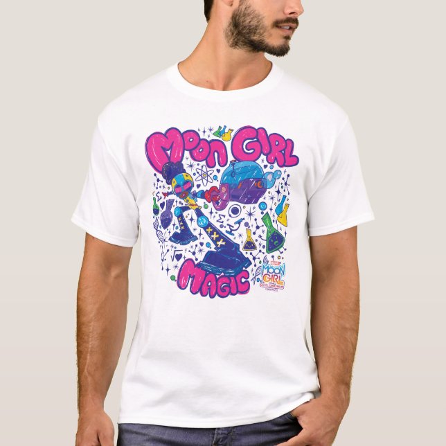 Moon Girl Magic Science Doodle Graphic T-Shirt (Front)