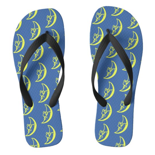 blue and gold flip flops