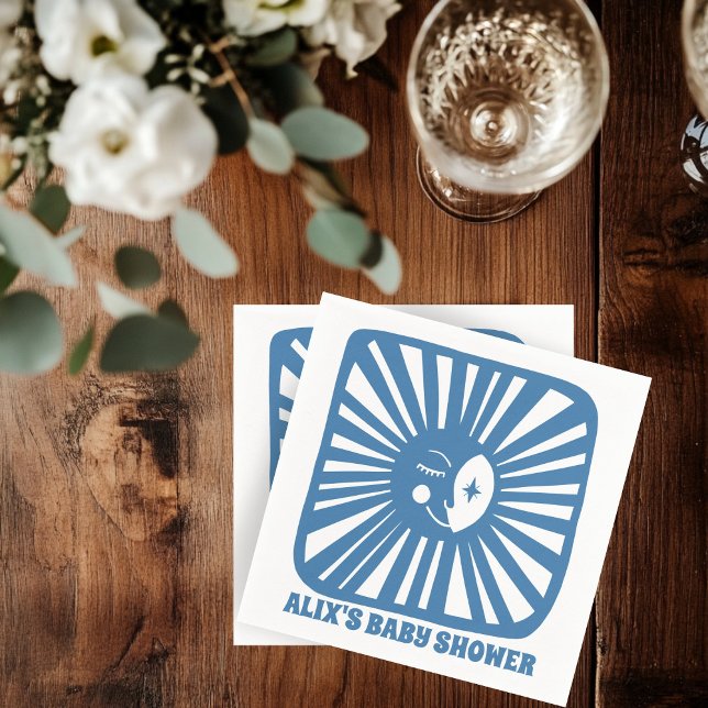 Moon Glow Boho Modern Cute CUSTOM Baby Shower  Napkins (Moon Glow Boho Modern Cute Custom Baby Shower CUSTOM Napkins
)