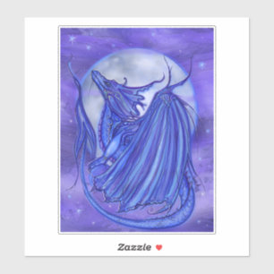 Moon glow dragon with moon by Renee Lavoie Sticker