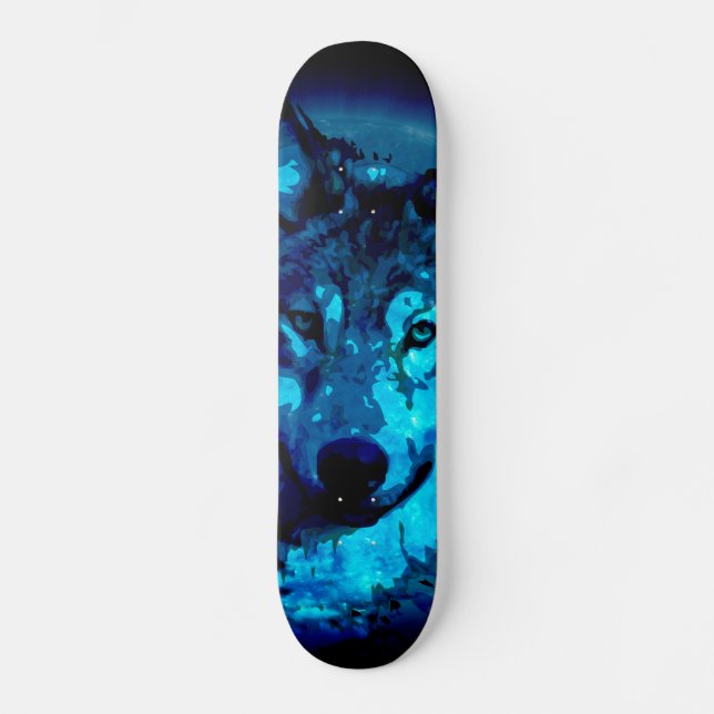 Moon Glow Wolf Skateboard Deck (Front)