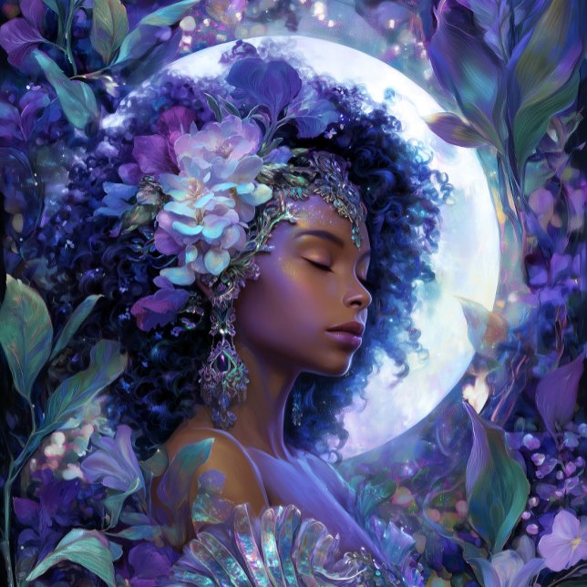 Moon Goddess Black Fantasy Art Black Queen Poster (Creator Uploaded)