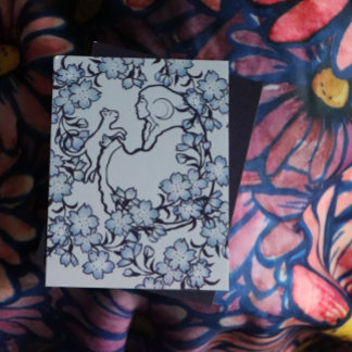 Moon Goddess Cat Witch Blues Card