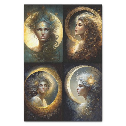 Moon Goddess Collage Tissue Paper