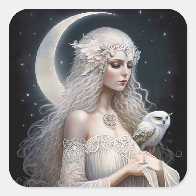 Moon Goddess Divine Feminine Sticker (Front)