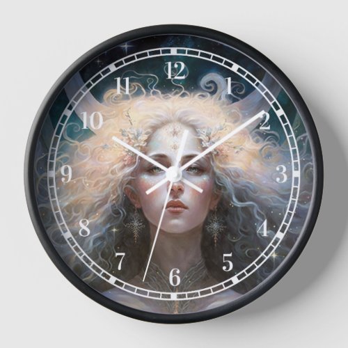 Moon Goddess Fantasy Art Clock