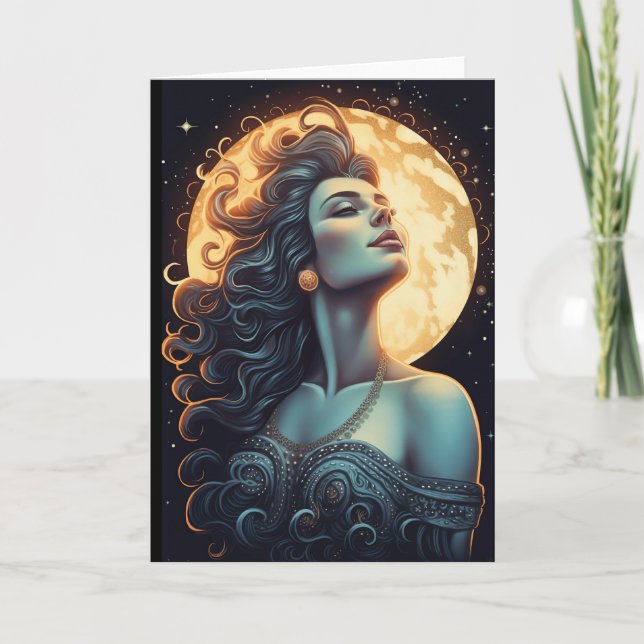 Moon Goddess Greeting Card (Front)