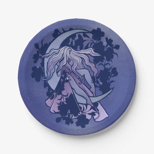 Moon Goddess MoonChild  Paper Plates (Front)