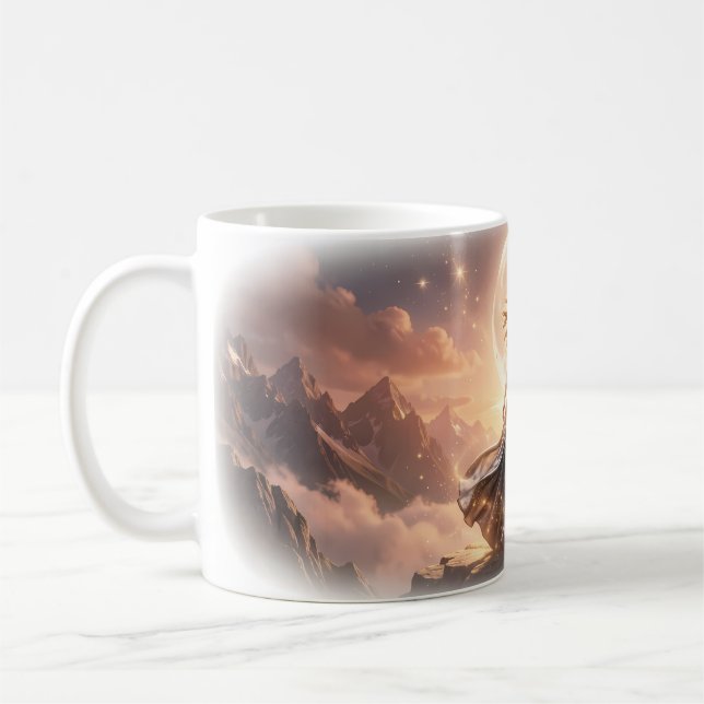 Moon Goddess Mountain Peak Starlit Gown Mug (Left)