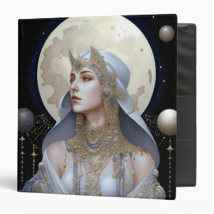 Moon Goddess Queen Fantasy Art 3 Ring Binder