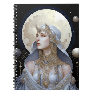 Moon Goddess Queen Fantasy Art Notebook