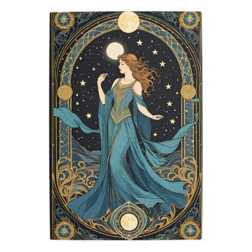 moon goddess romance _ tarot metal print