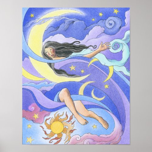 Moon goddess Selene poster