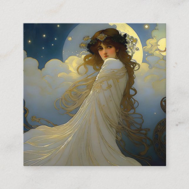 Moon Goddess Square Business Card (Front)