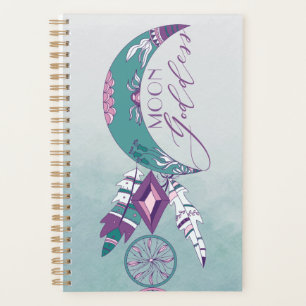 Moon Goddess Teal Boho Dreamcatcher Gypsy Design Planner