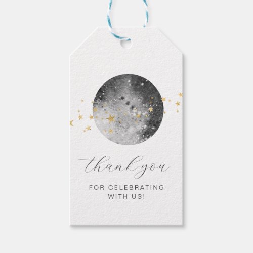 Moon Gold Stars Favor Tags