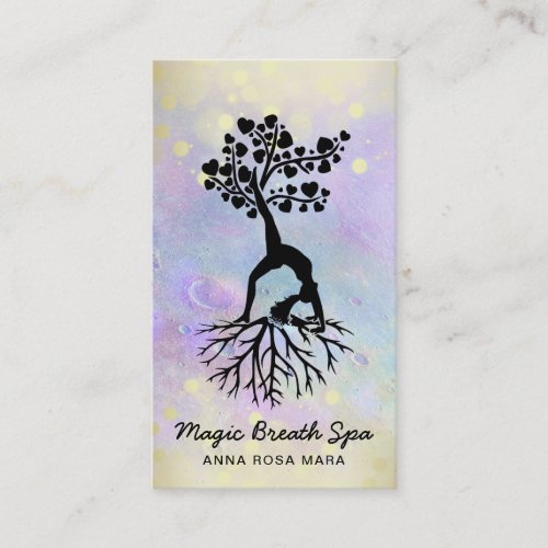  Moon Gold Woman Yoga Meditation  Mindfulness Business Card