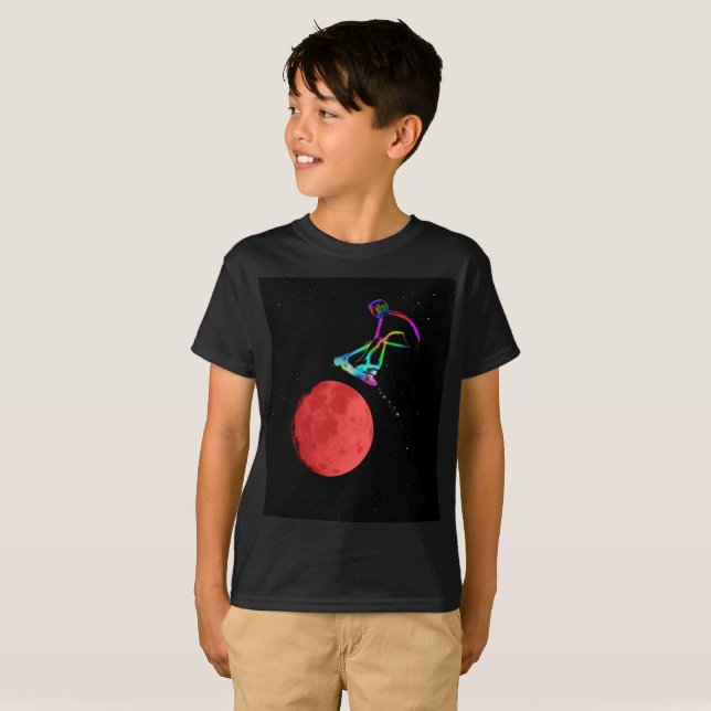 Moon Grabber - Stunt Scooter Rider T-Shirt (Front Full)