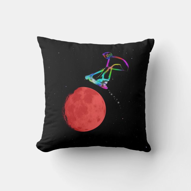 Moon Grabber - Stunt Scooter Rider Throw Pillow (Front)