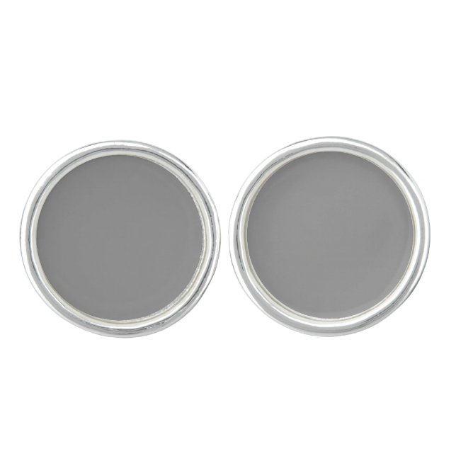 Moon Gray Solid Color  Cufflinks (Front)