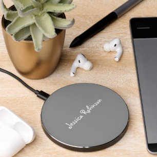 Moon Gray Solid Color  Wireless Charger