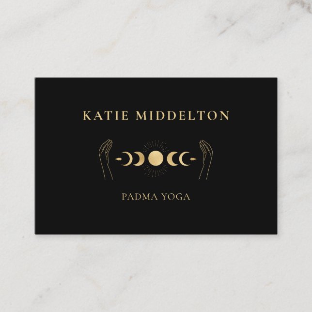 Moon Hands Yoga Reiki Wellness Business Card (Front)