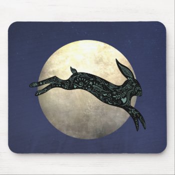 Moon Hare Mouse Pad by Brouhaha_Bazaar at Zazzle
